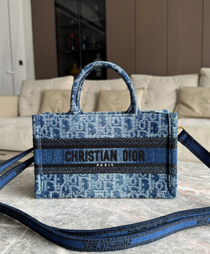 Christian Dior Mini Dior Book Tote Blue